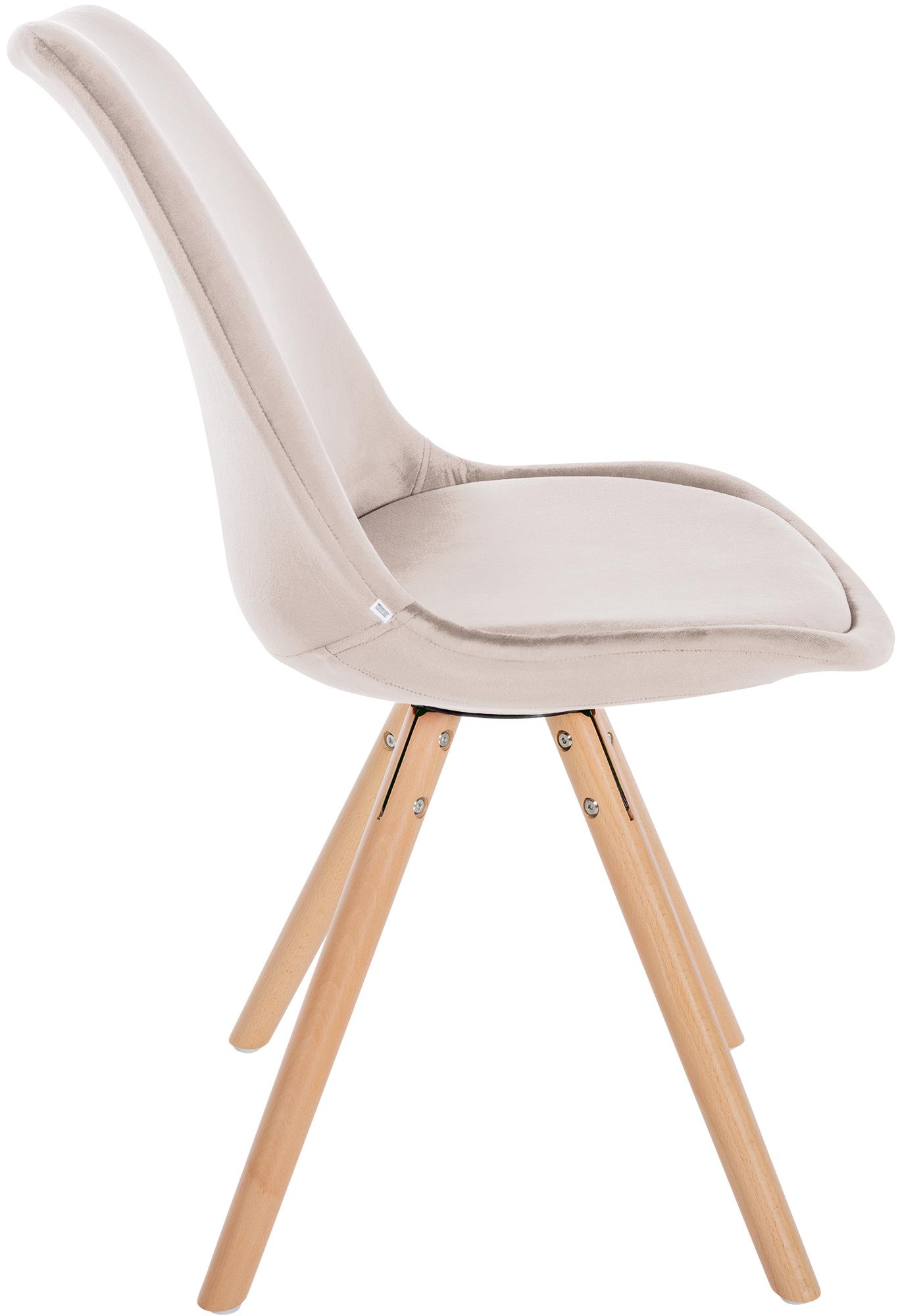 Stuhl Sofia Samt beige natura (rund)