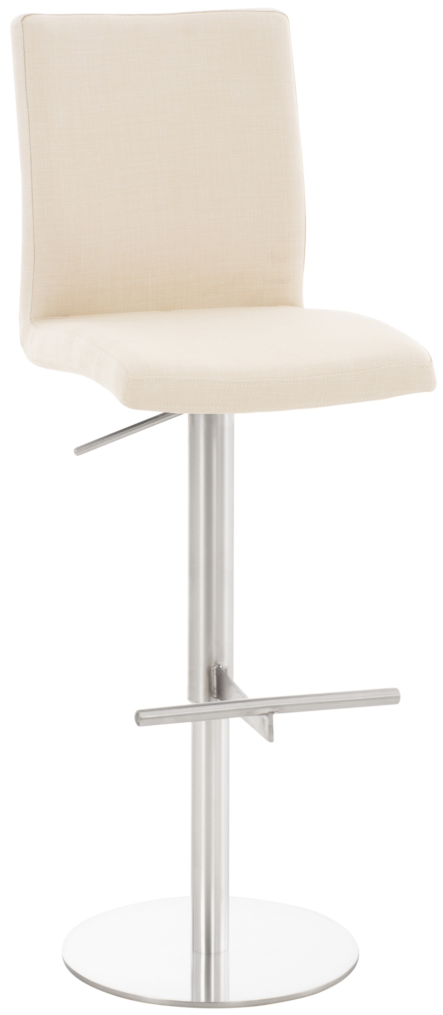 Barhocker Cadiz Stoff creme edelstahl