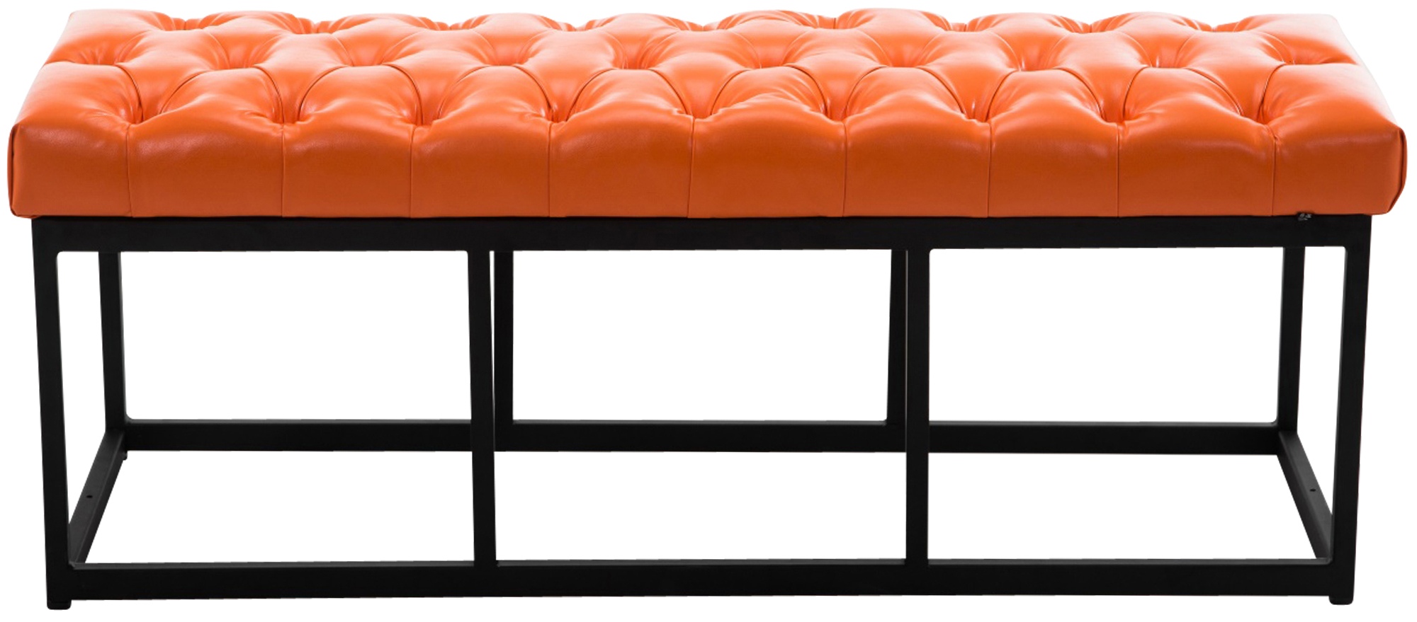 Sitzbank Amun Kunstleder Schwarz orange 120 cm