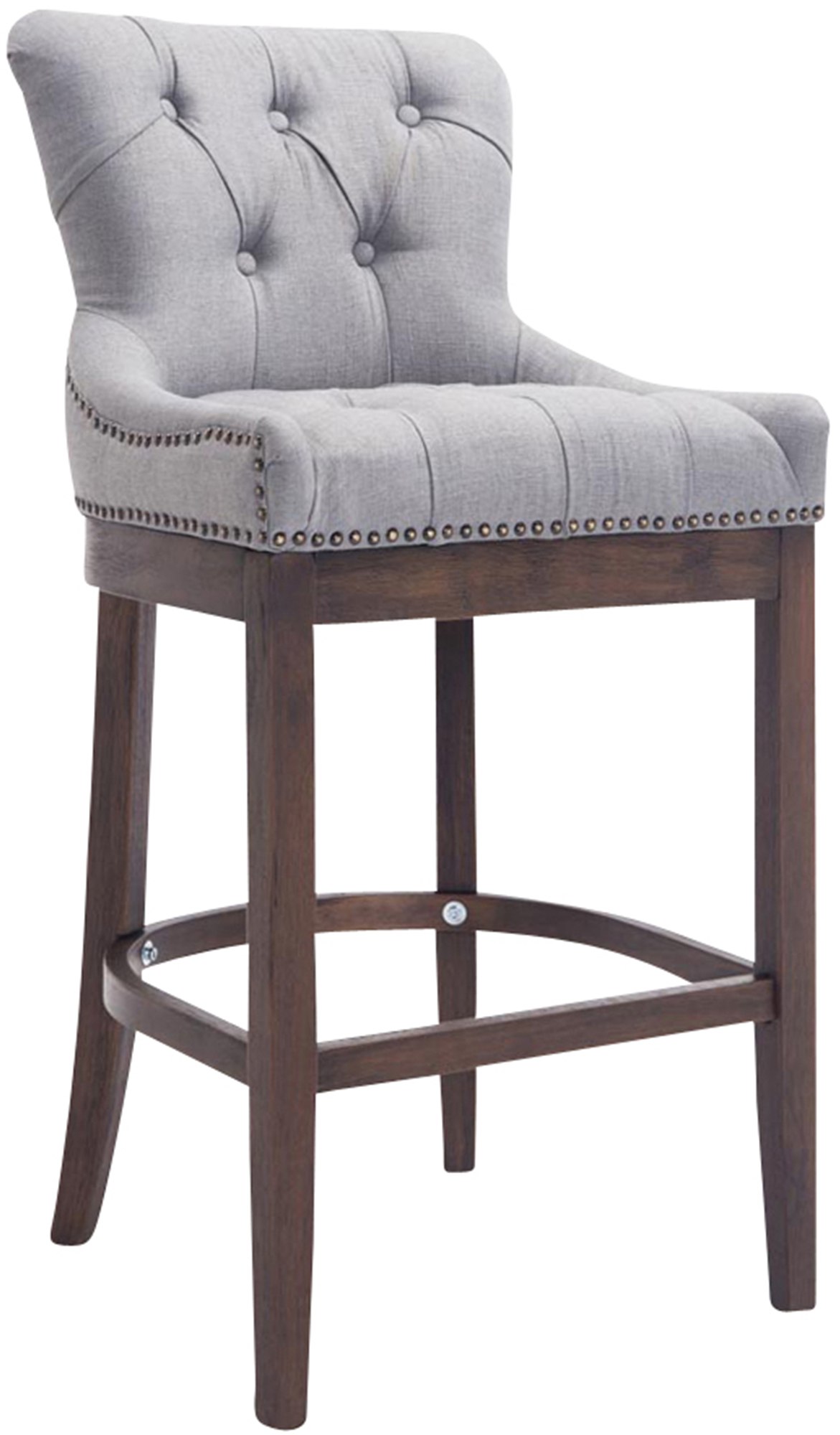 Barhocker Lakewood Stoff, Antik-dunkel, mit Lehne