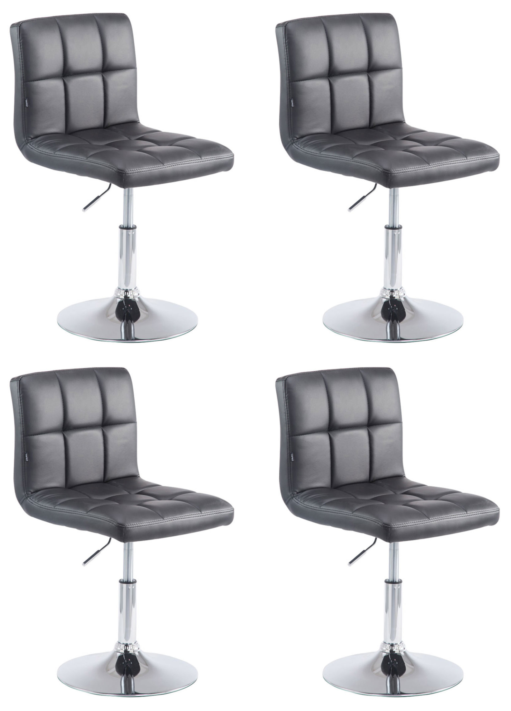 4er Set Lounger Palma V2 Kunstleder schwarz