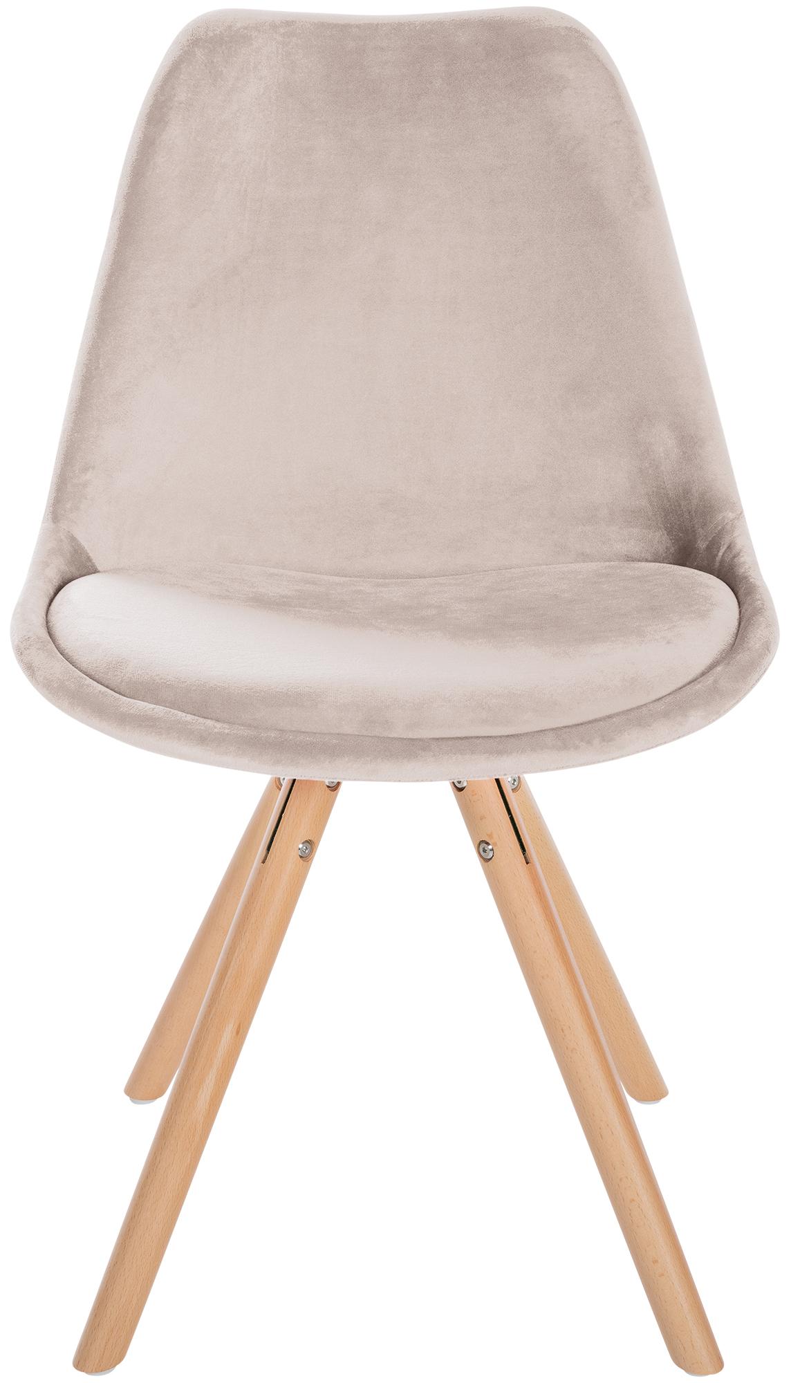 Stuhl Sofia Samt beige natura (rund)