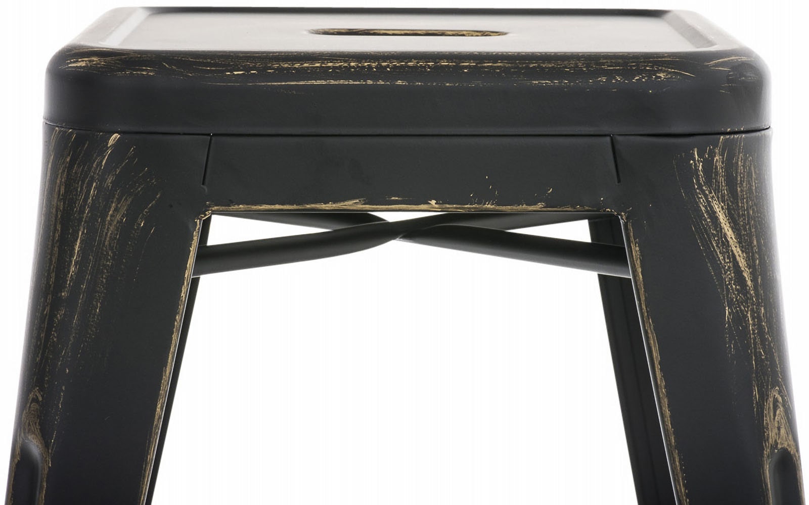 Metall Hocker Armin schwarz-gold