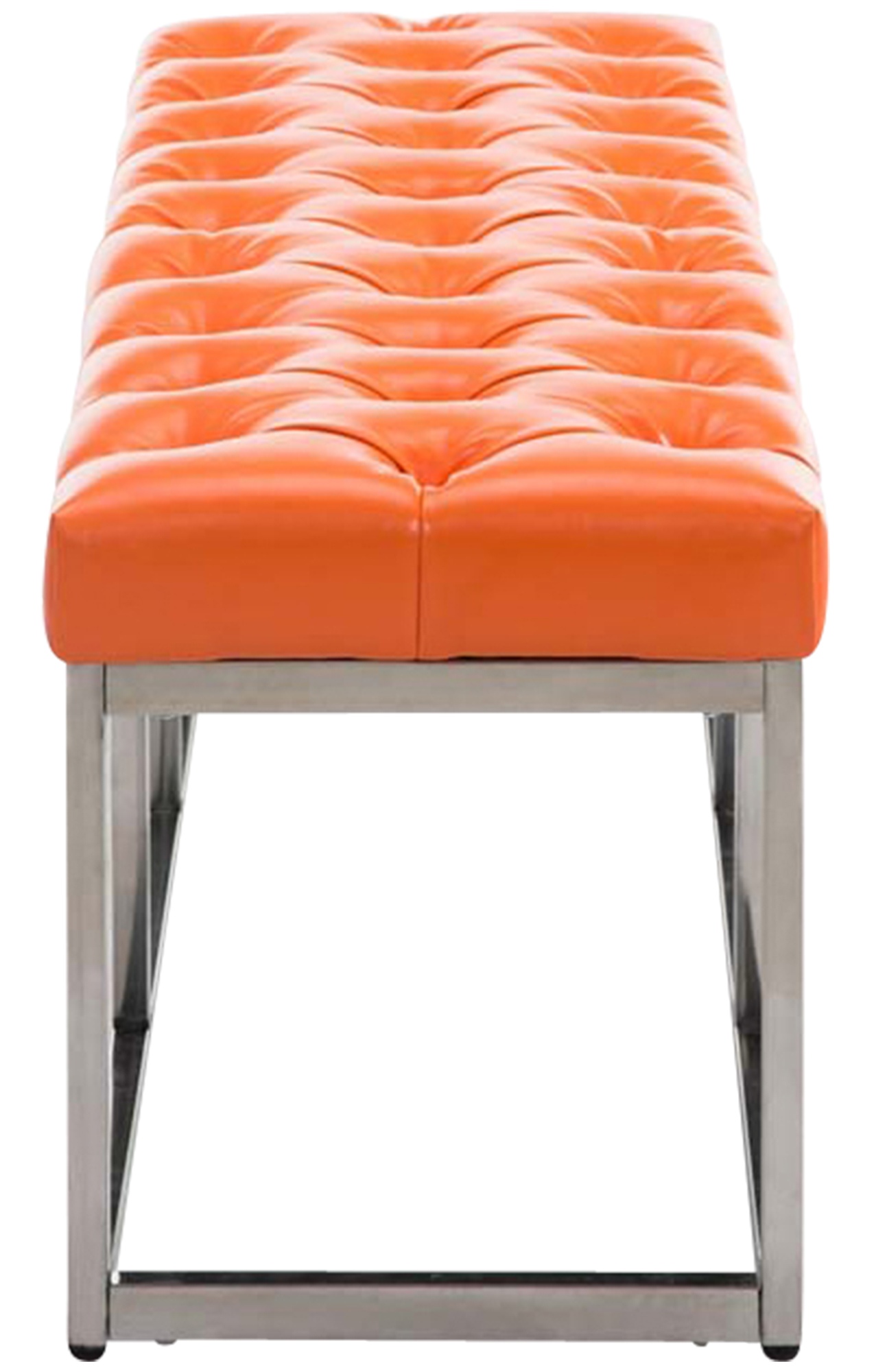 Sitzbank Amun Kunstleder Edelstahl orange 120 cm