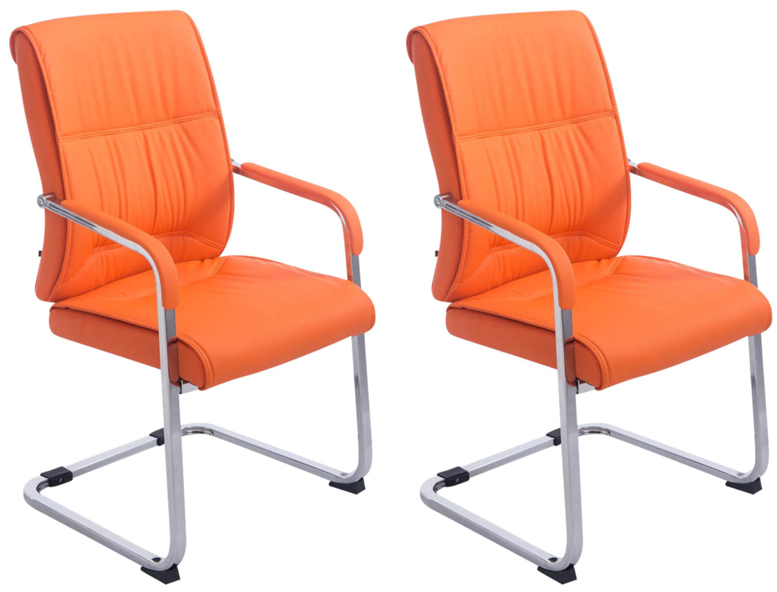 2er Set Freischwinger XXL Anubis Kunstleder orange