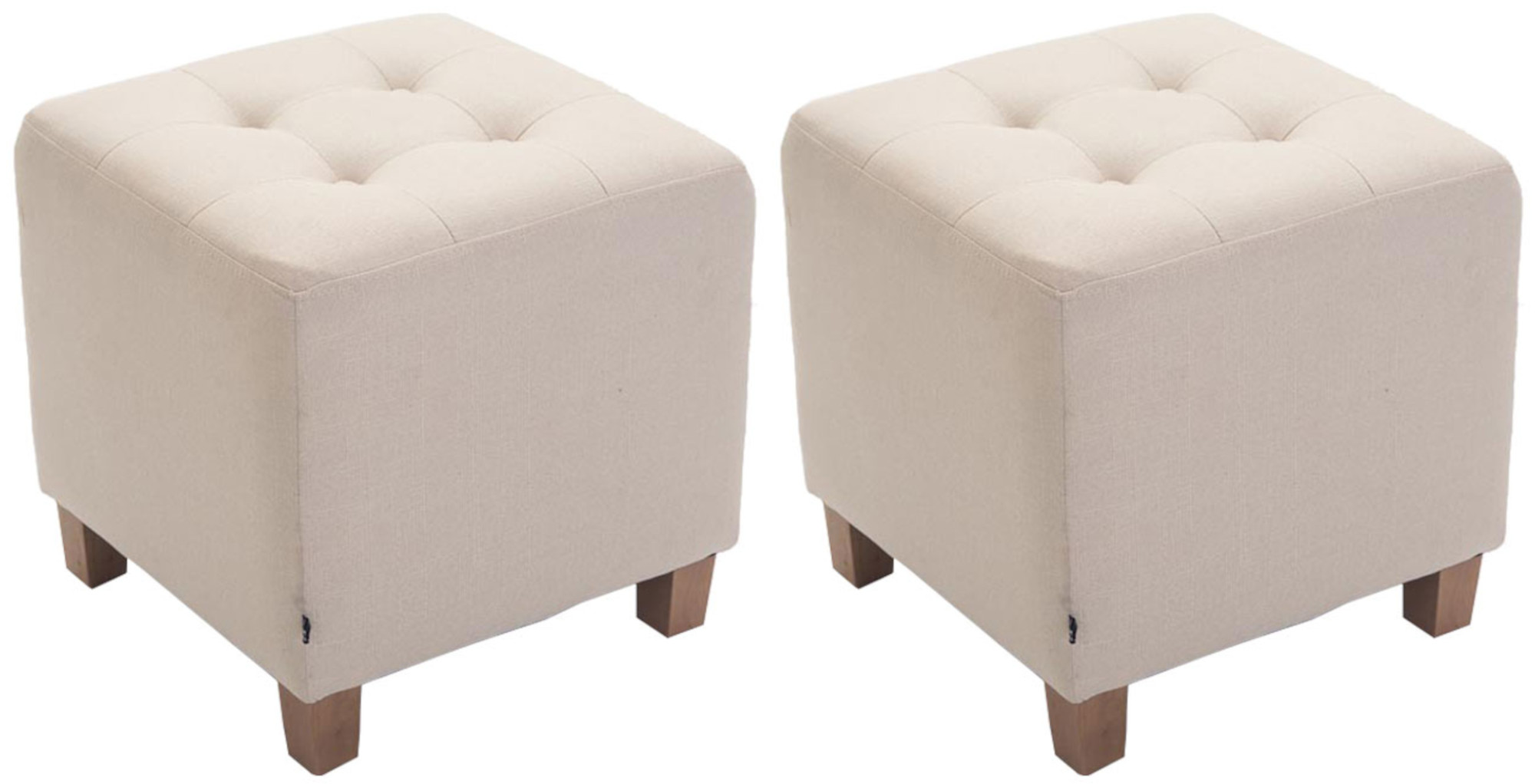 2er Set Sitzhocker Pharao creme