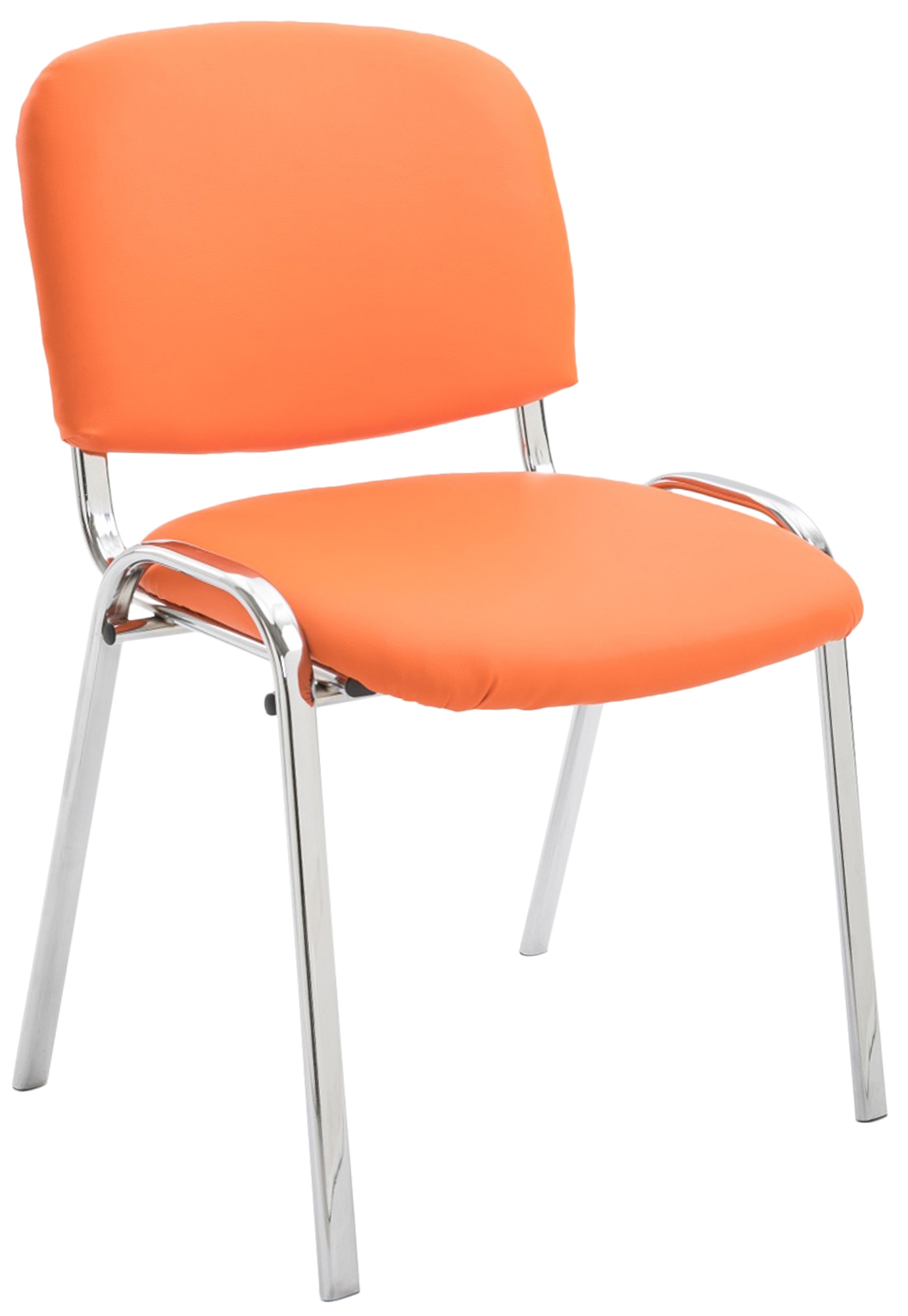 Stuhl Ken Chrom Kunstleder orange