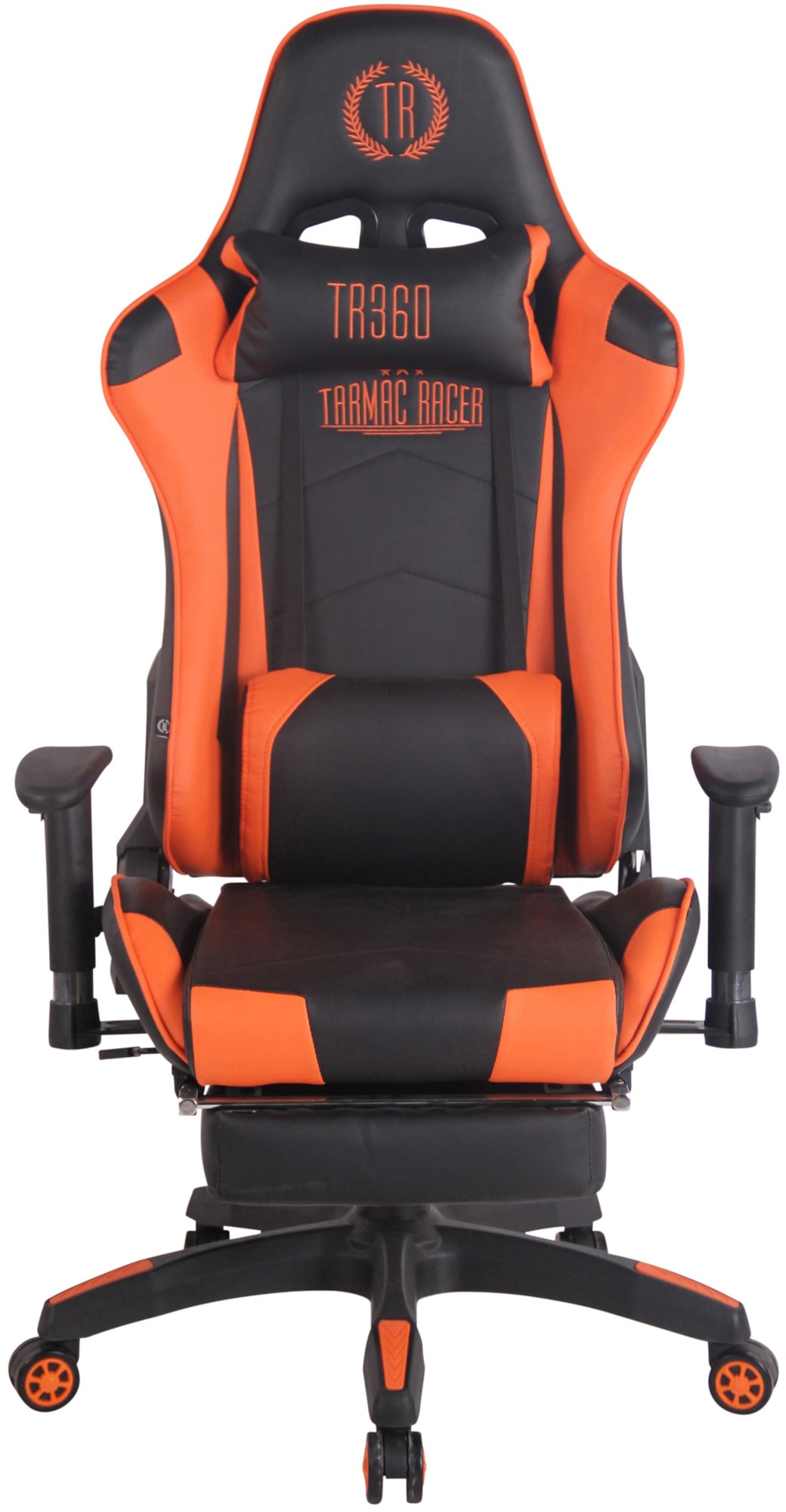 Gaming Bürostuhl Turbo XL mit Fußablage schwarz/orange Kunstleder