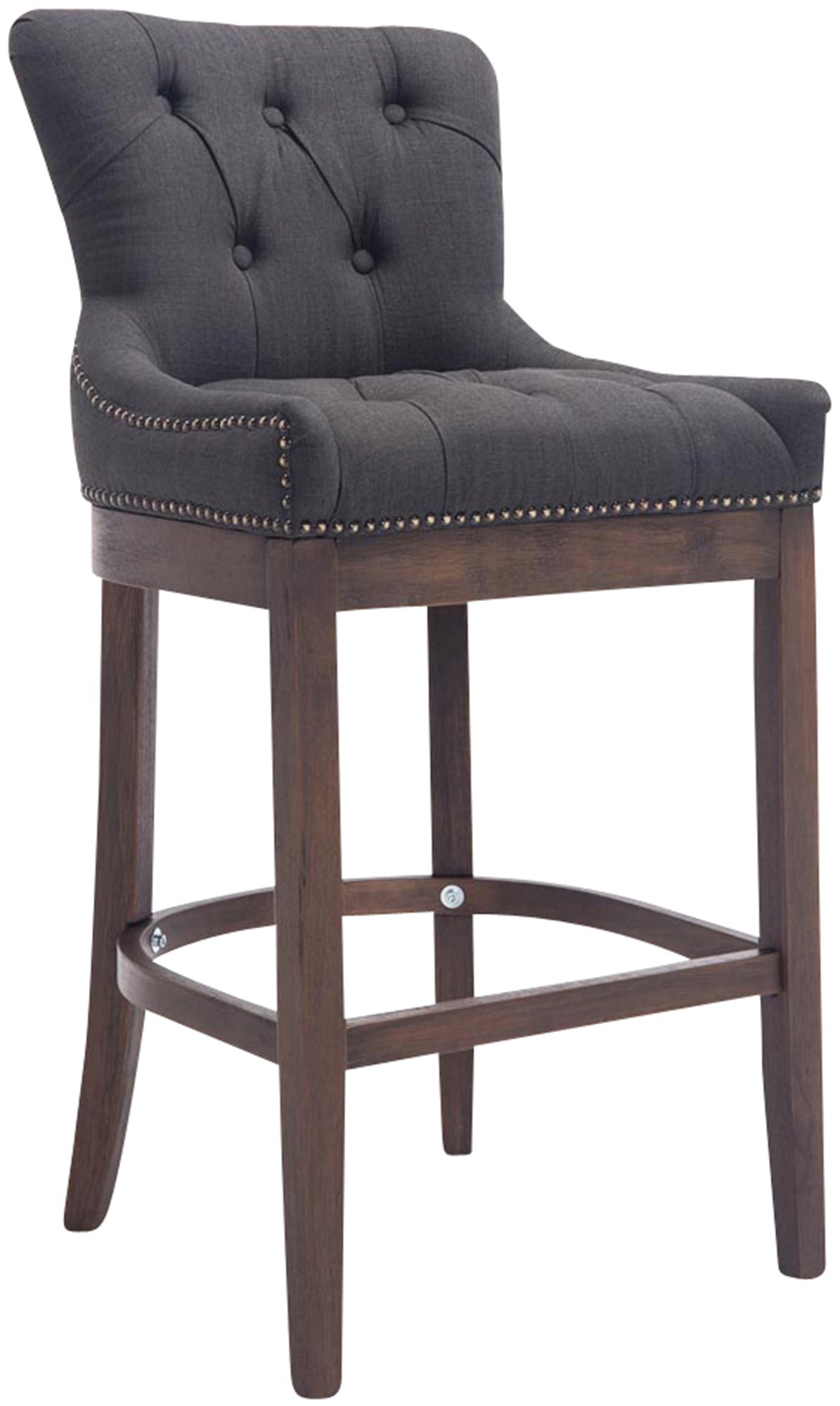 Barhocker Lakewood Stoff, Antik-dunkel, mit Lehne