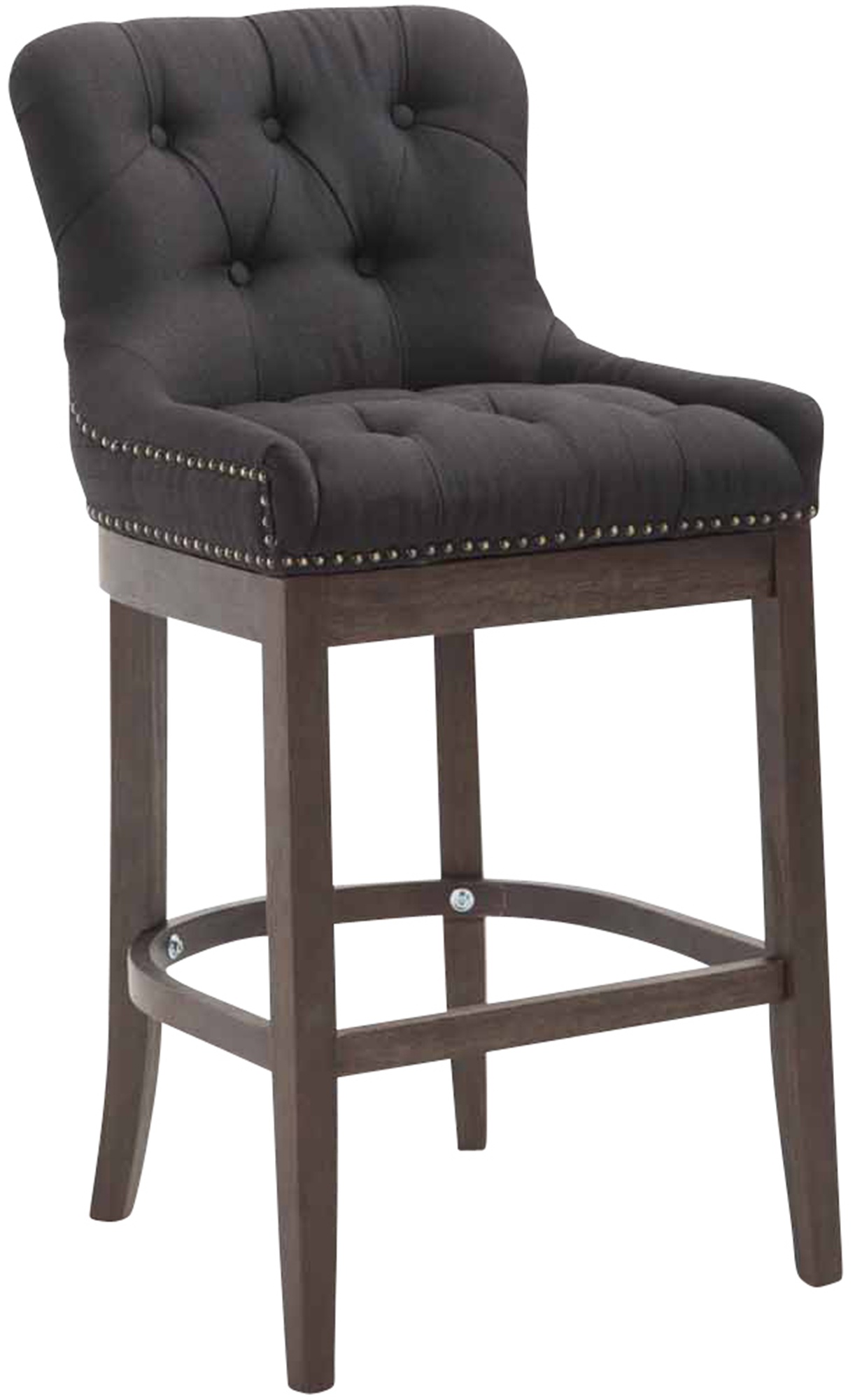 Barhocker Lakewood Stoff, Antik-dunkel, mit Lehne