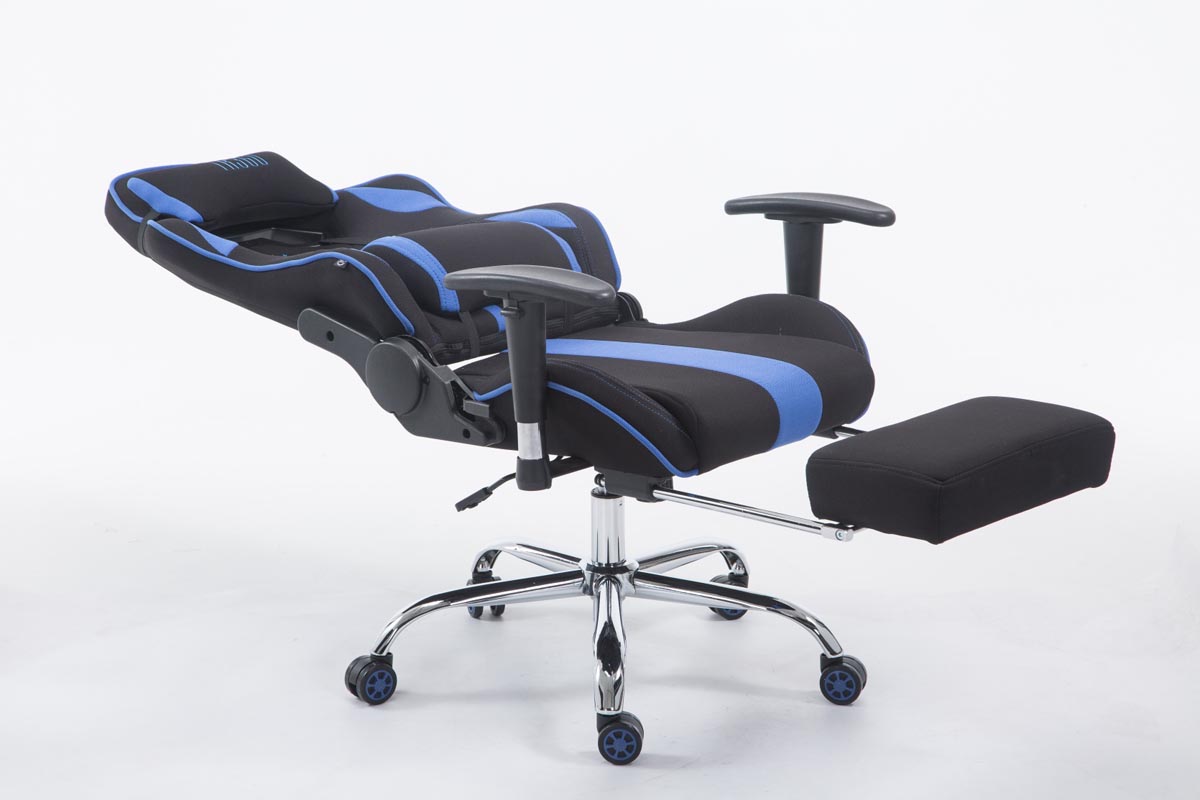 Racing Gaming Bürostuhl Limit Stoff schwarz/blau mit Fußablage