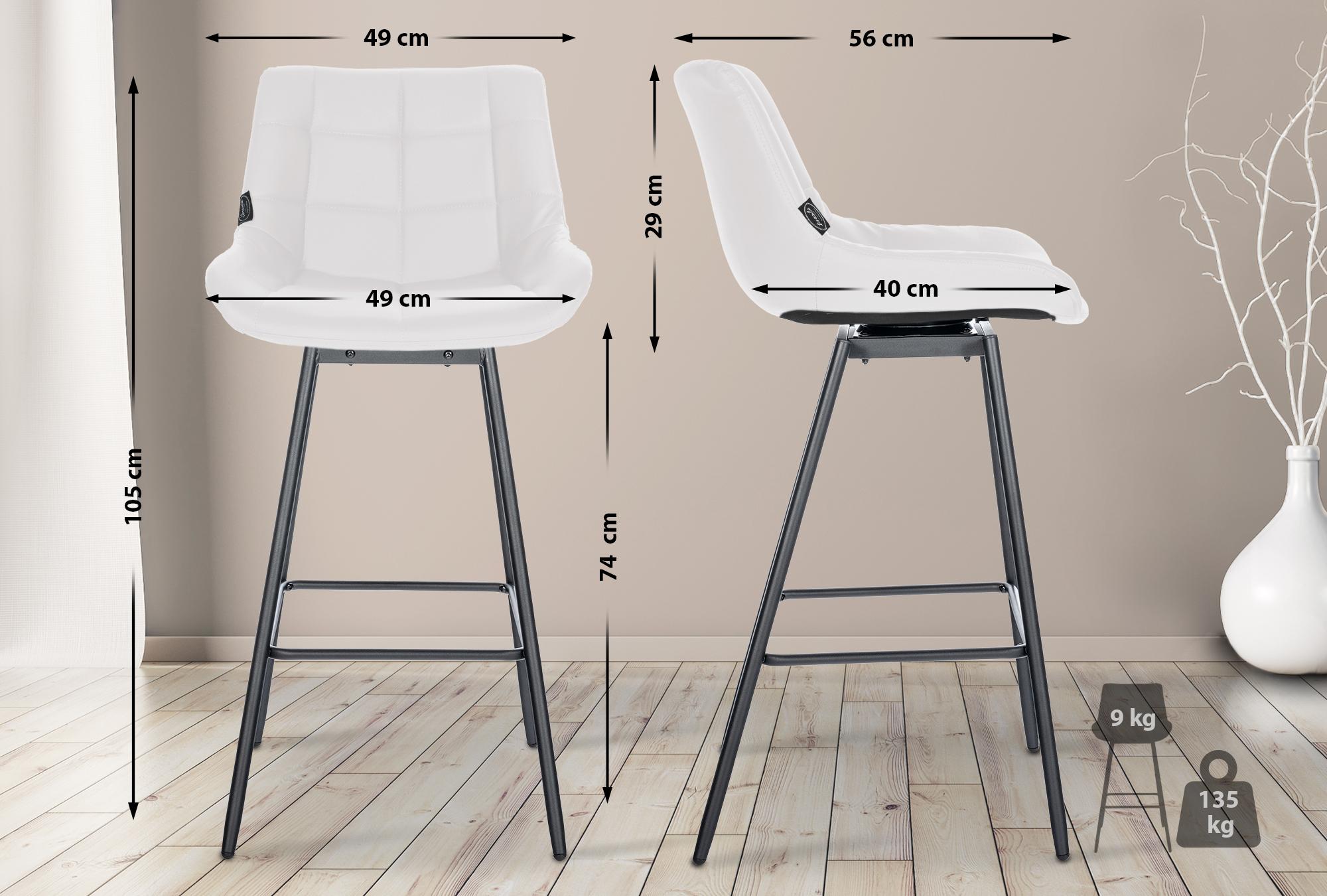 Barhocker Weston Schwenkbar weiß Kunstleder