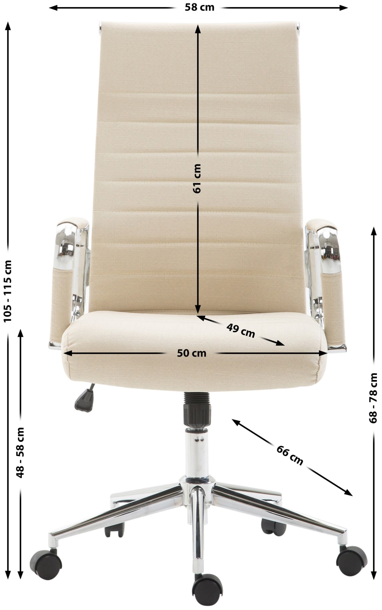 Bürostuhl Kolumbus Stoff creme