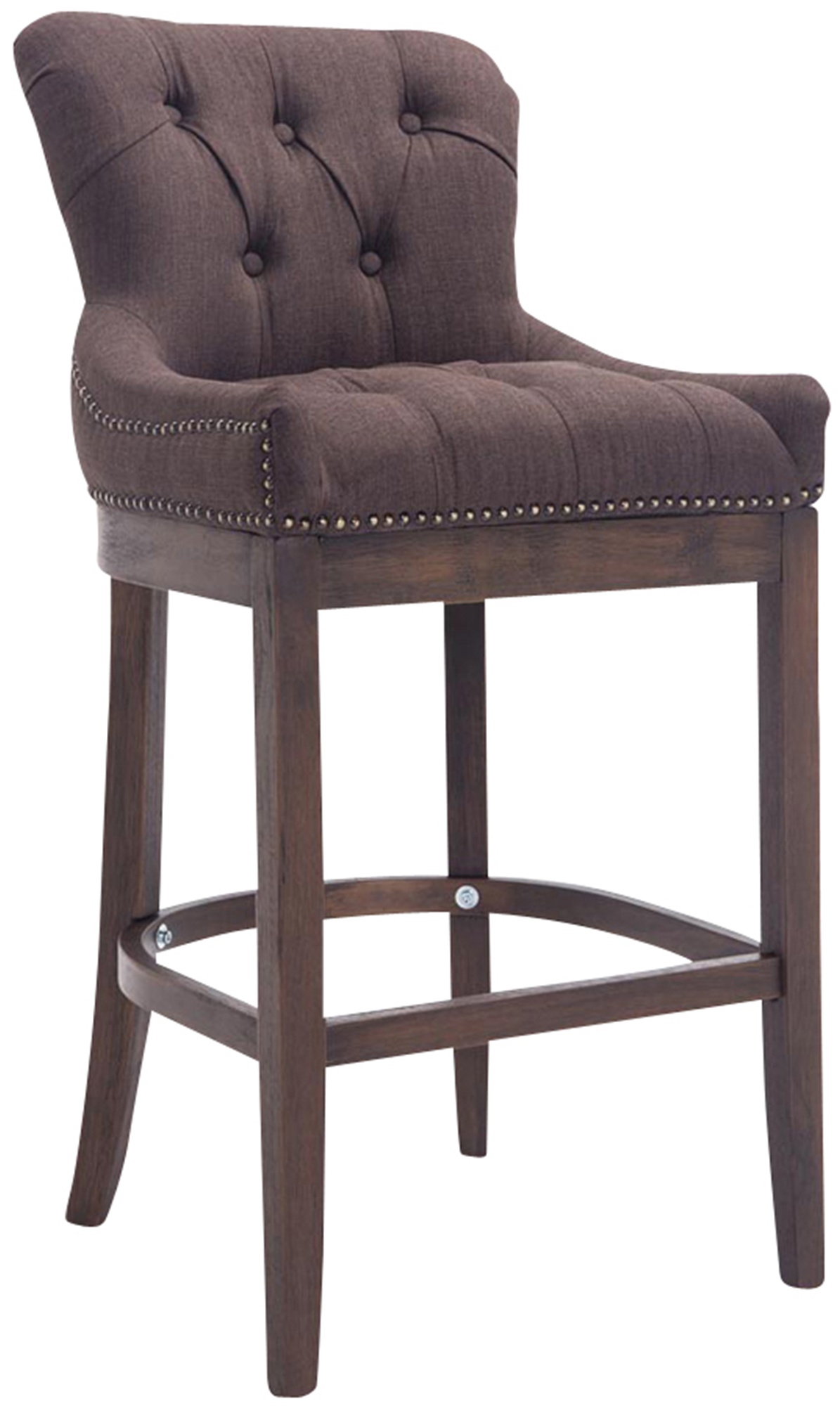 Barhocker Lakewood Stoff, Antik-dunkel, mit Lehne