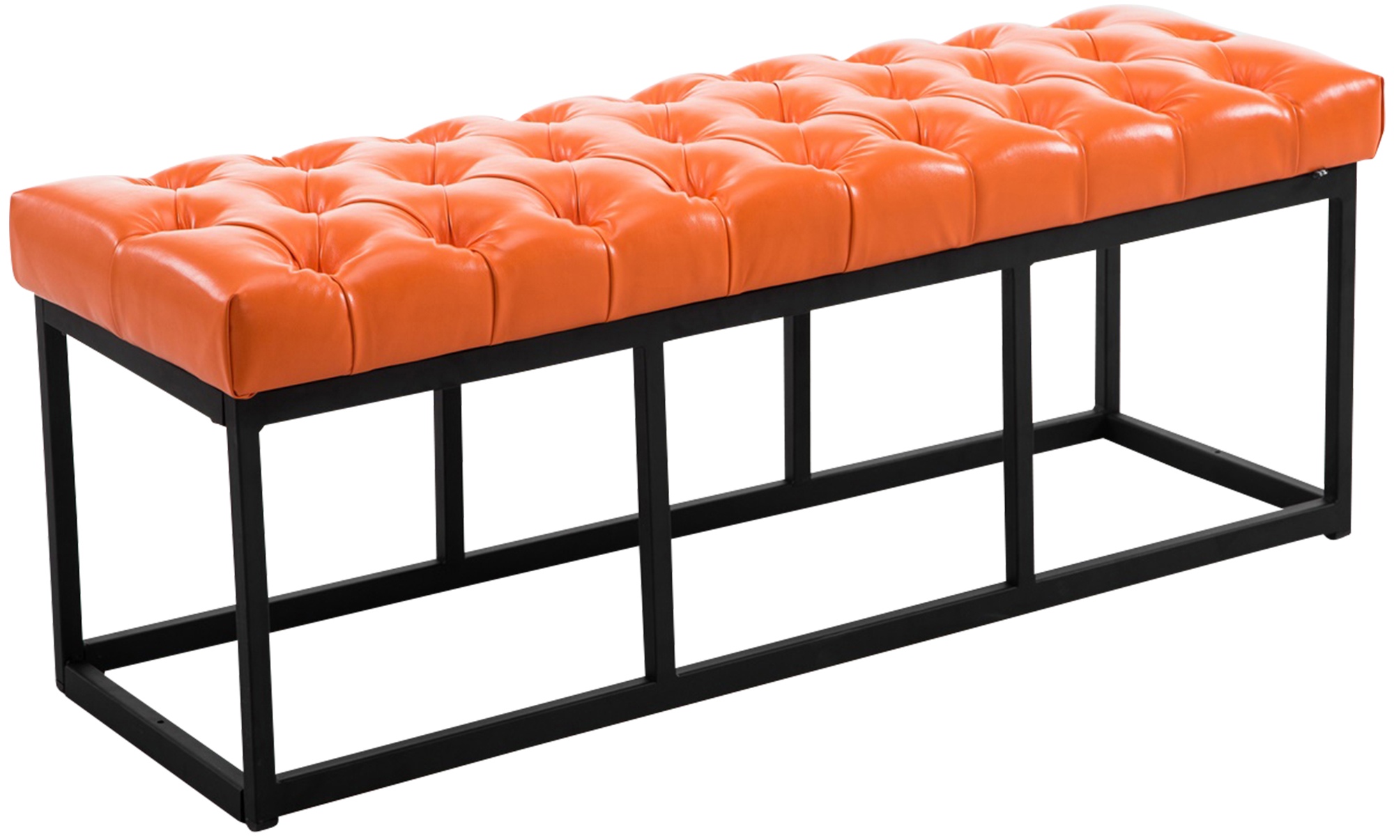 Sitzbank Amun Kunstleder Schwarz orange 120 cm