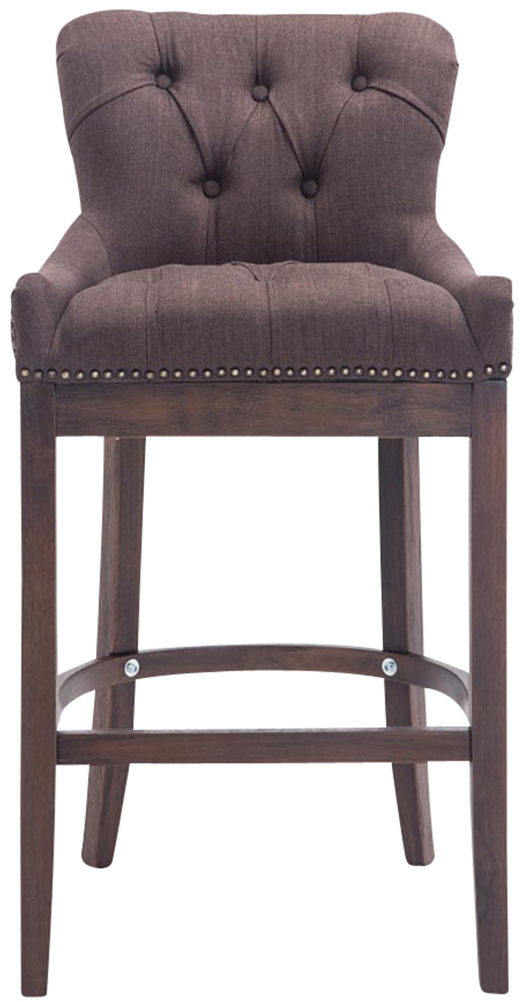 Barhocker Lakewood Stoff, Antik-dunkel, mit Lehne