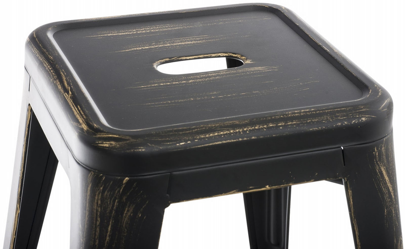 Metall Hocker Armin schwarz-gold