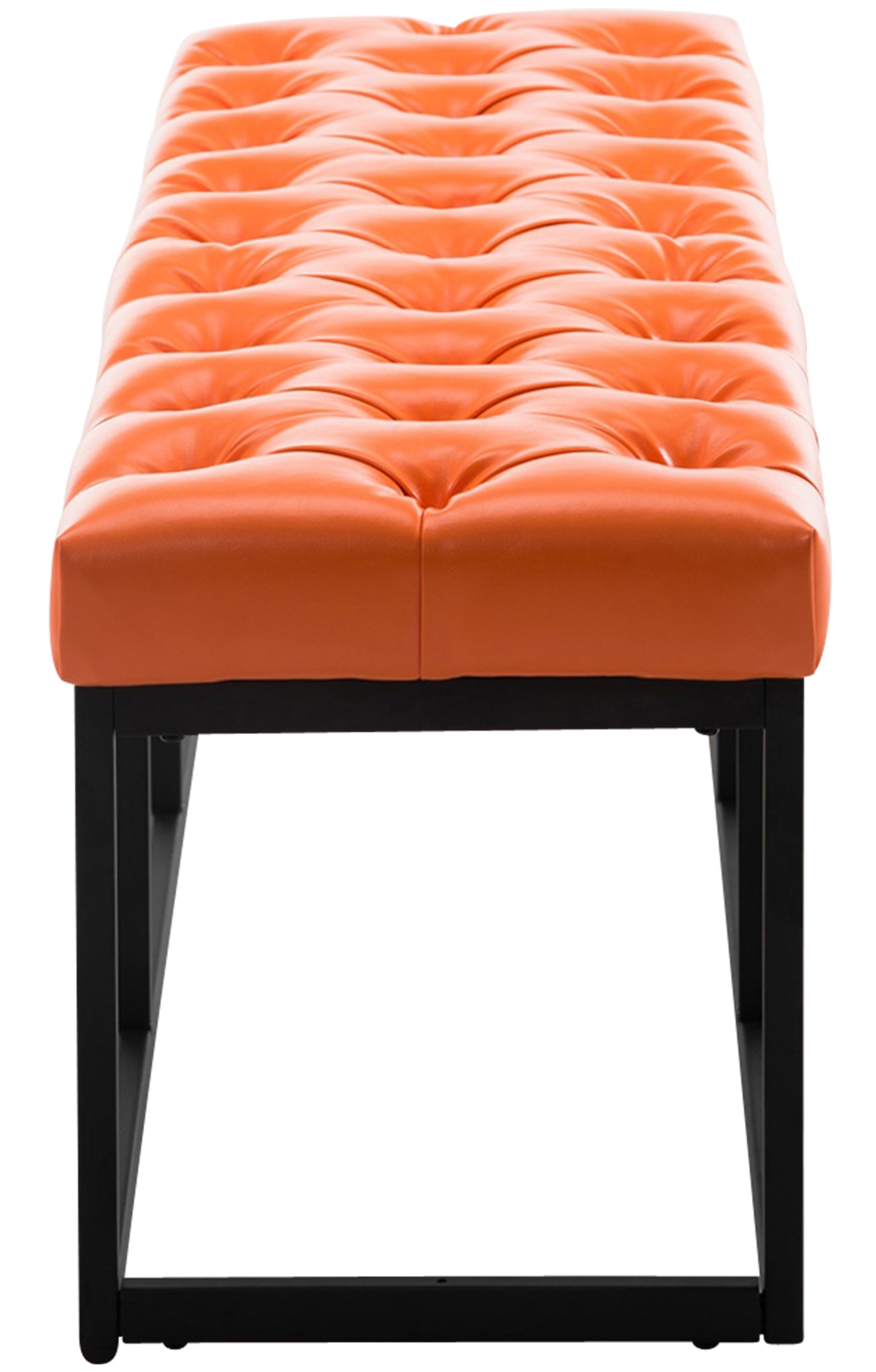 Sitzbank Amun Kunstleder Schwarz orange 120 cm