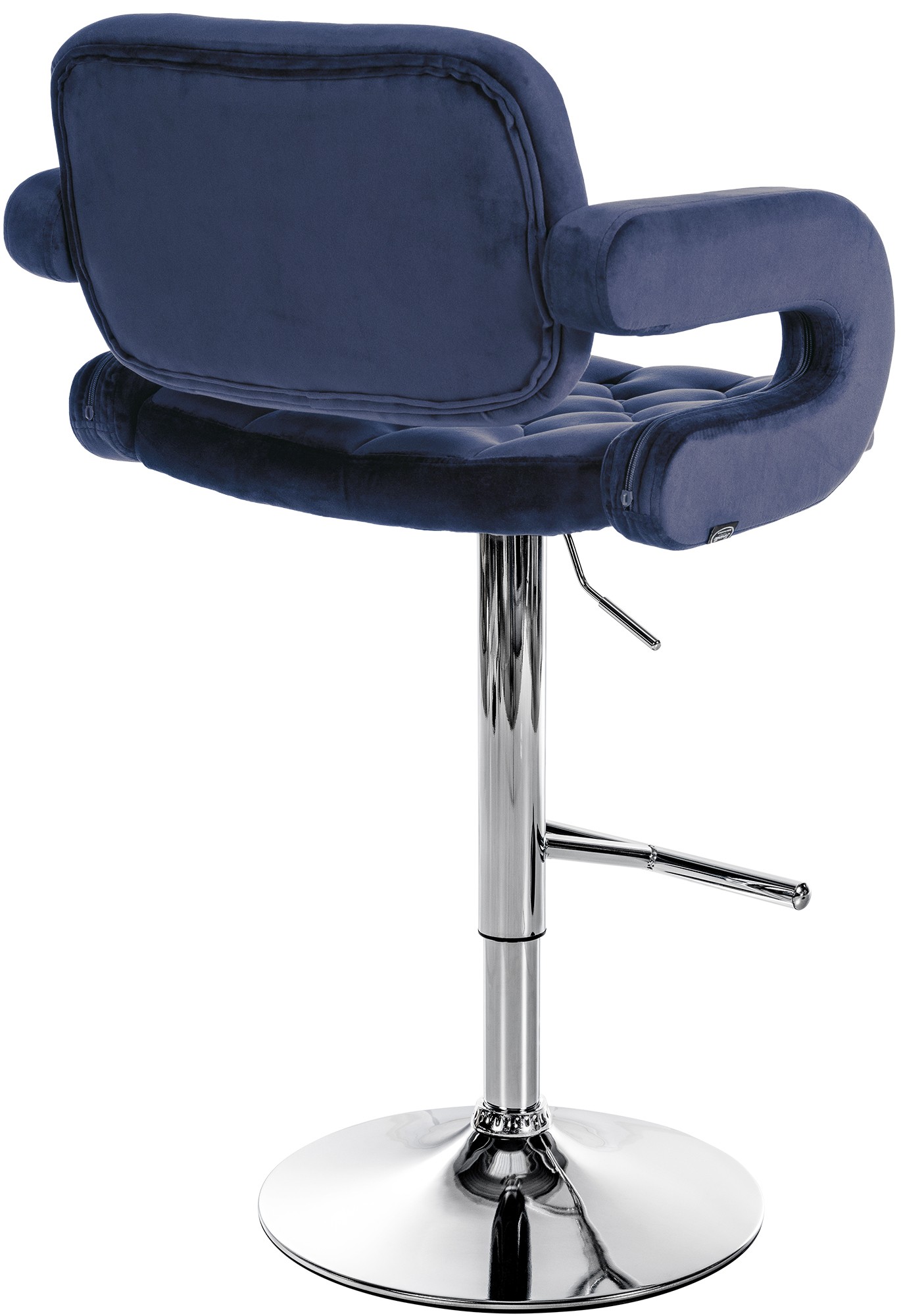 Barhocker Dublin Samt Metall in Chromoptik blau