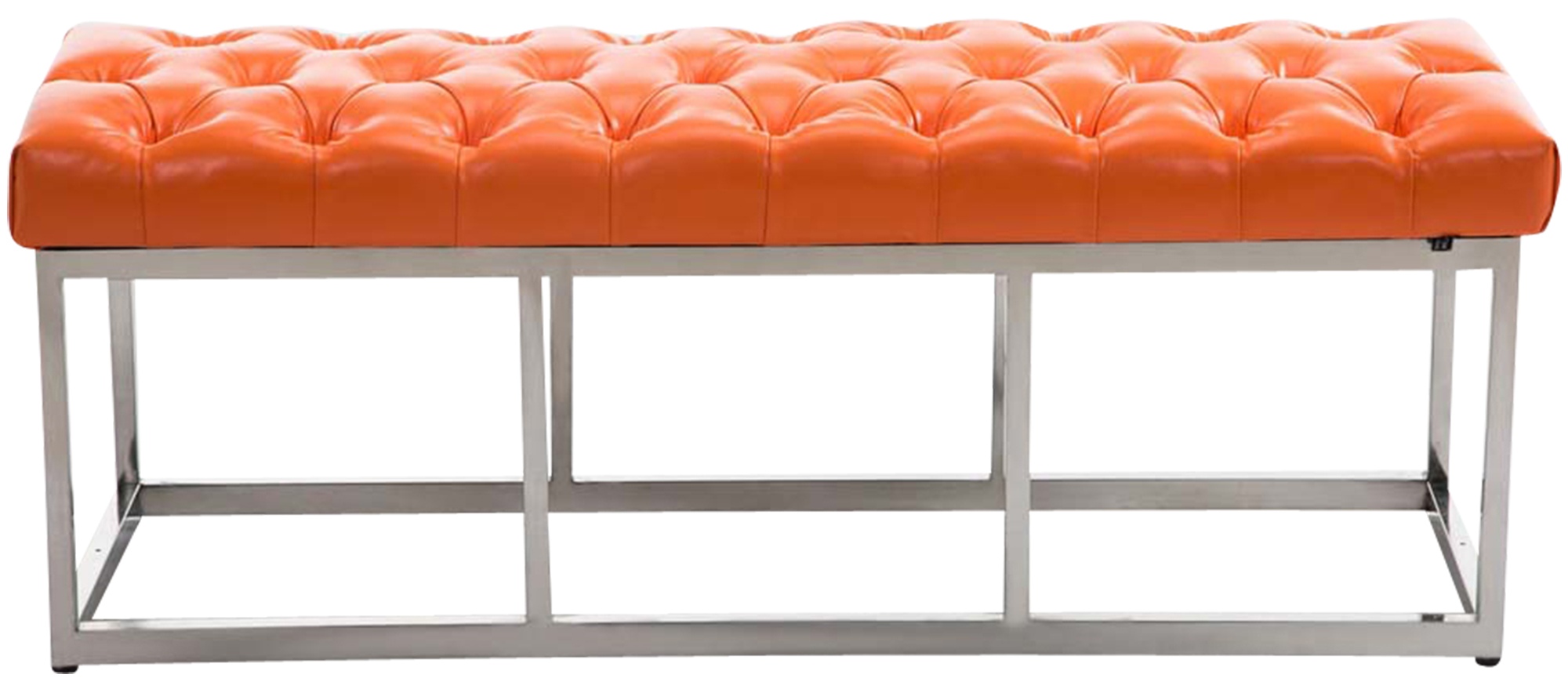 Sitzbank Amun Kunstleder Edelstahl orange 120 cm