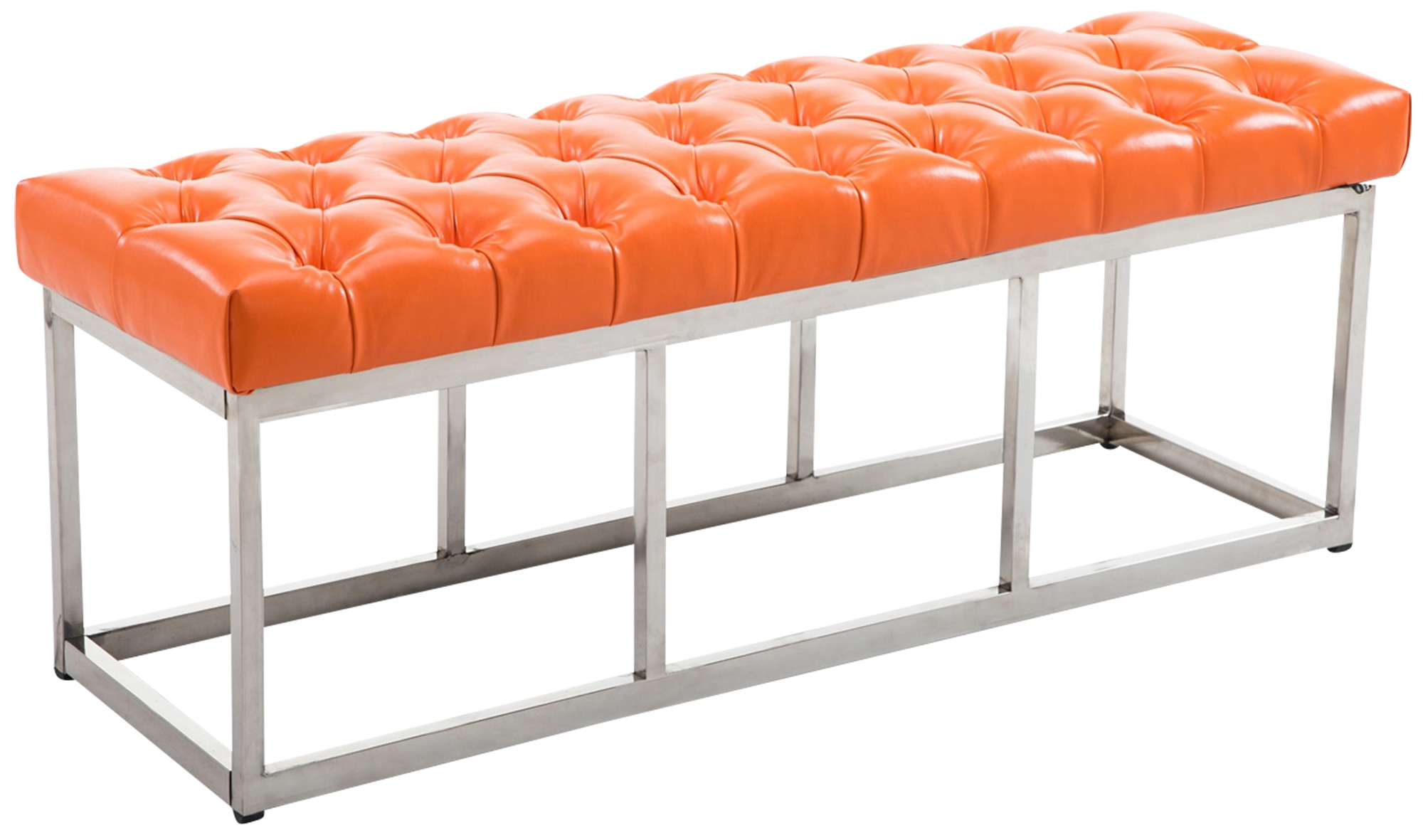 Sitzbank Amun Kunstleder Edelstahl orange 120 cm