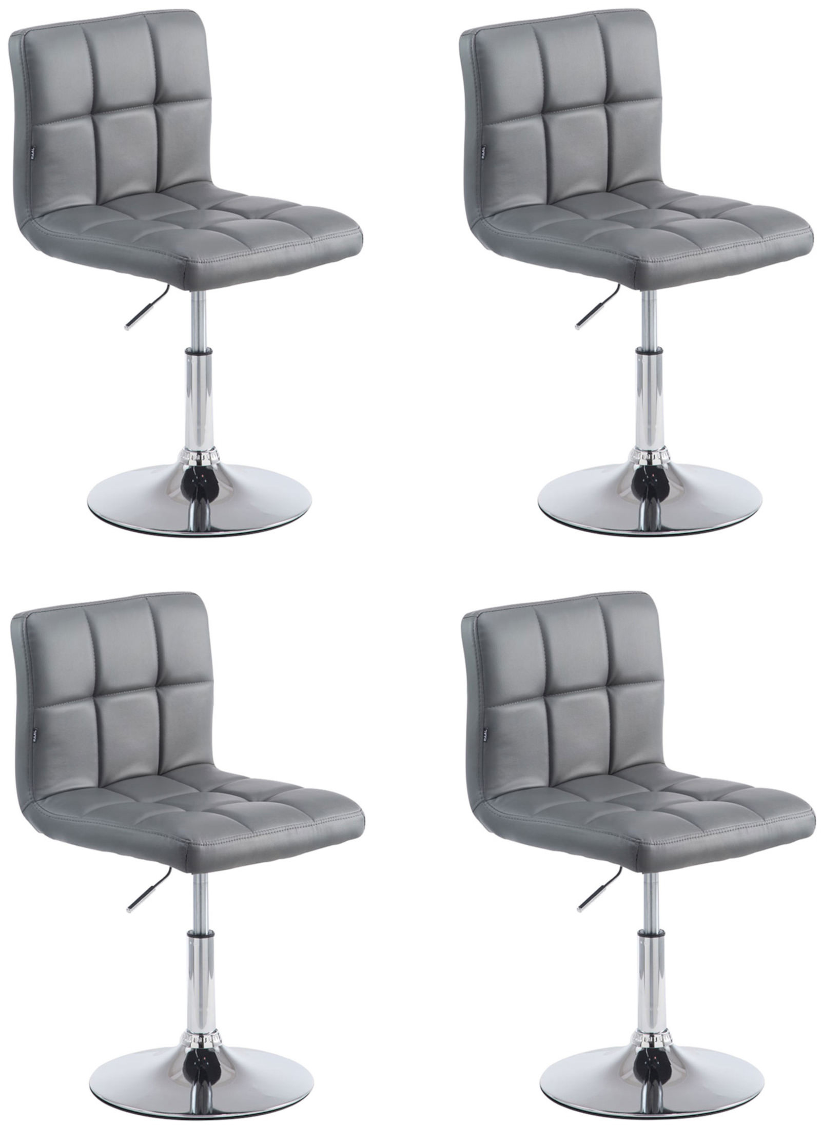 4er Set Lounger Palma V2 Kunstleder grau