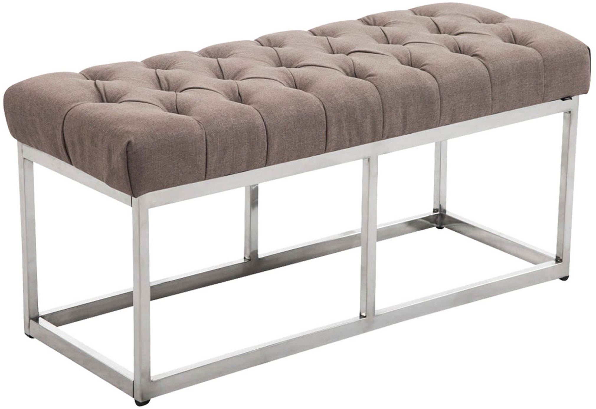 Sitzbank Amun Stoff Edelstahl taupe 100 cm