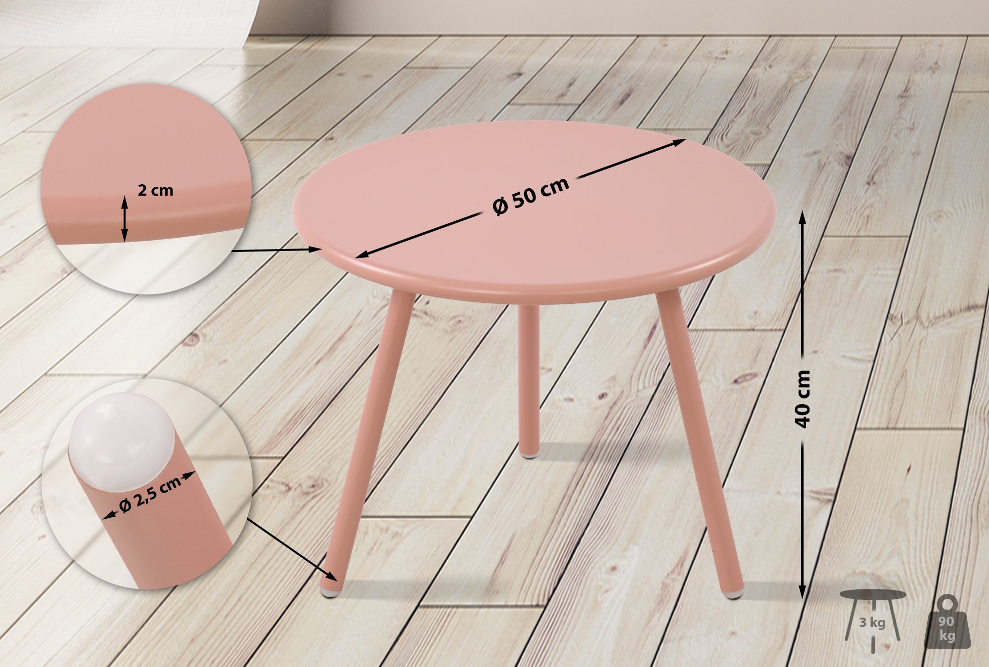 Outdoor Couchtisch Berea pink