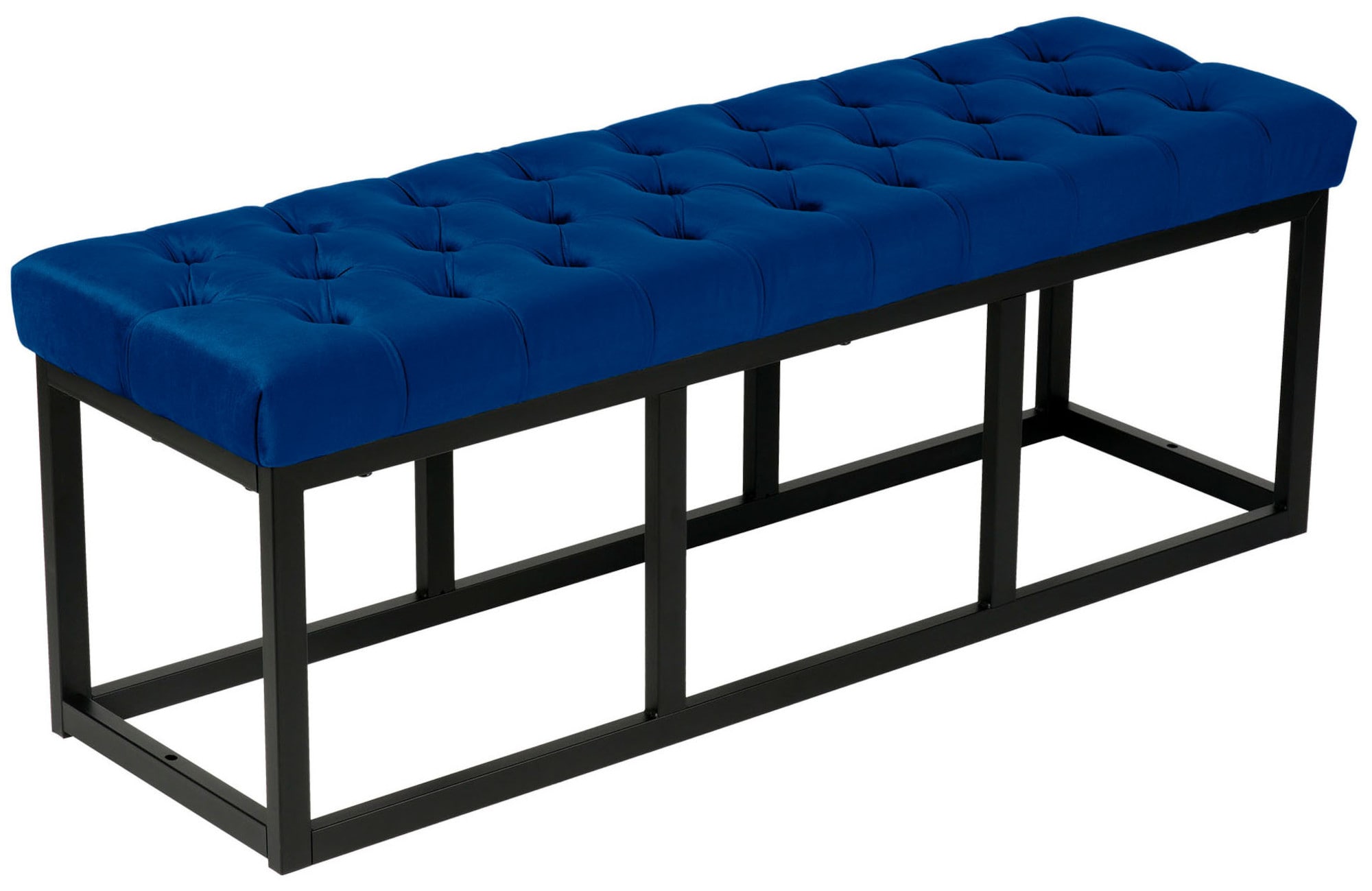 Sitzbank Polson Samt Schwarz blau 120 cm