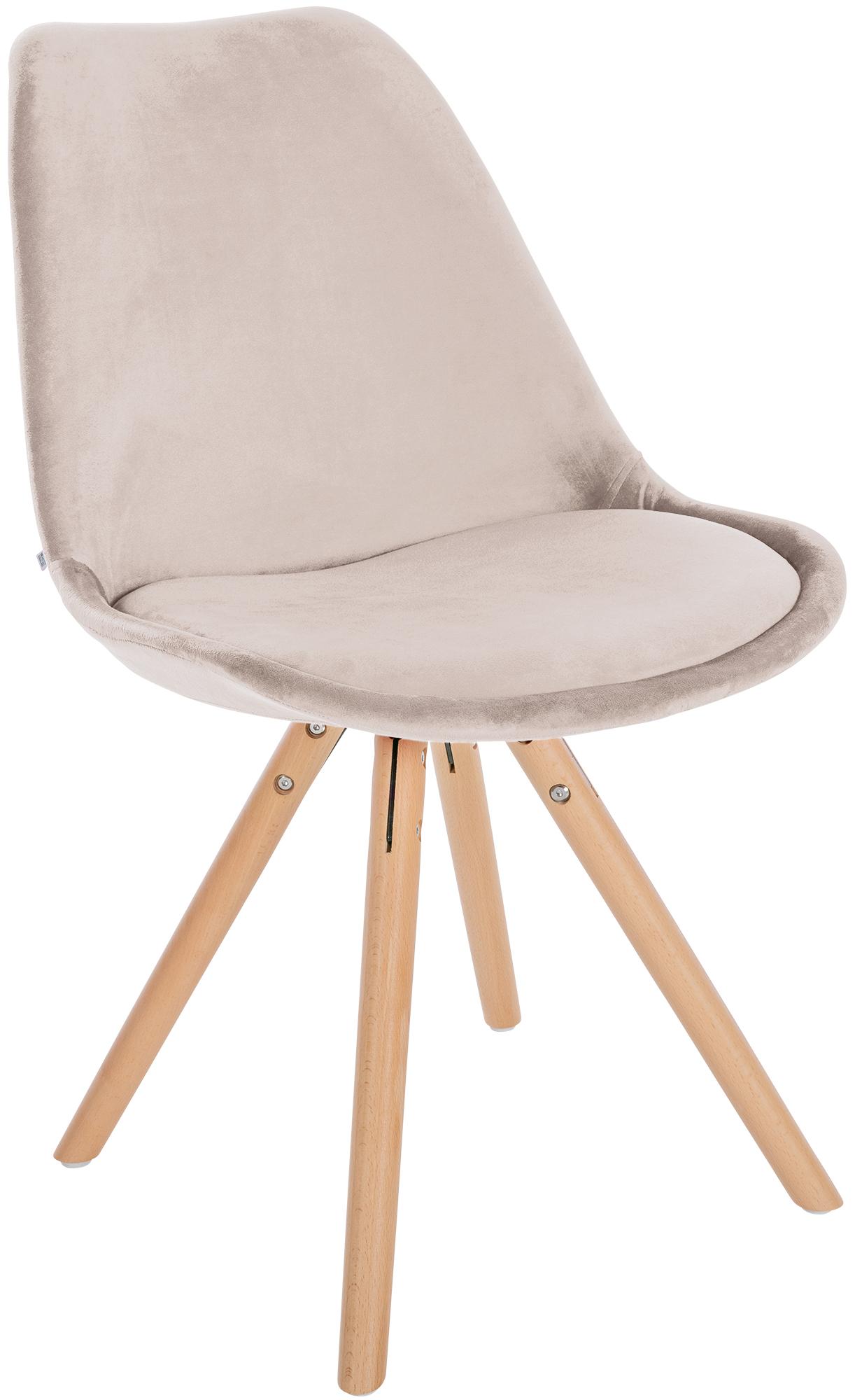 Stuhl Sofia Samt beige natura (rund)