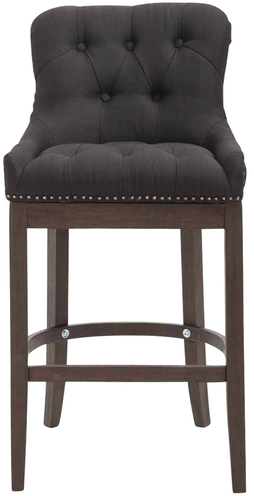 Barhocker Lakewood Stoff, Antik-dunkel, mit Lehne